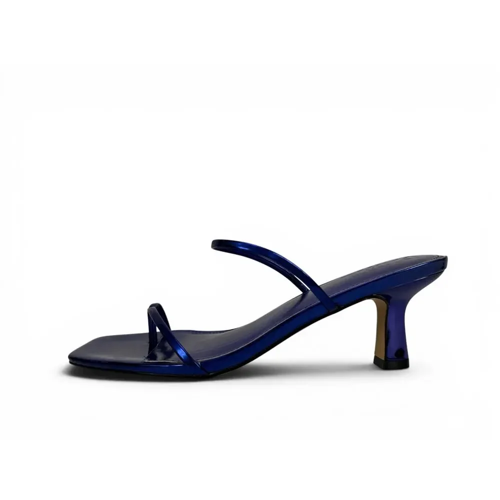 Faryl Farylrobin Aria Sandal Womens‎ 8.5 Metallic Purple Blue Square Toe Strappy